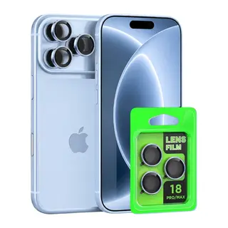 İphone 18 Pro Max Raze Metal Kamera Lens - Açık Mavi