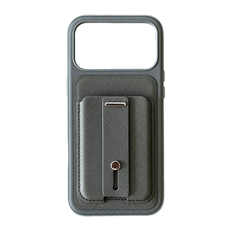 İphone 18 Pro/17 Pro Latte Kartvizitli Kapak - Koyu Gri