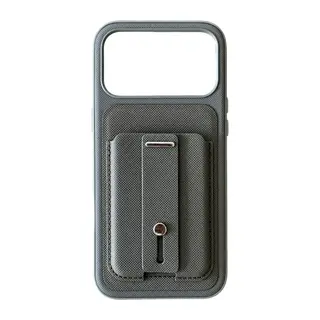 İphone 18 Pro Max/17 Pro Max Latte Kartvizitli Kapak - Koyu Gri
