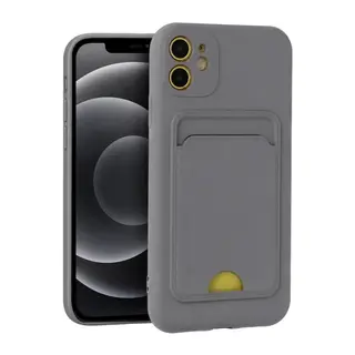 İphone 11 Kılıf Kelvin Kartvizitli Silikon - Gri