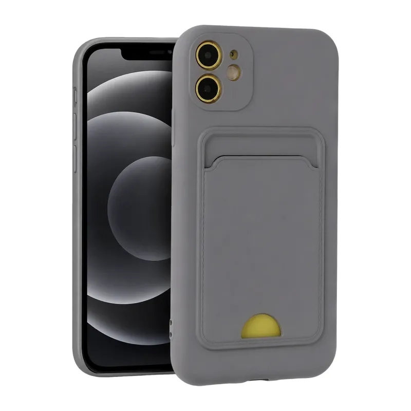 İphone 11 Kılıf Kelvin Kartvizitli Silikon - Gri
