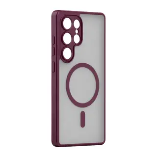 Galaxy S24 Ultra Loji Magsafe Kapak - Bordo