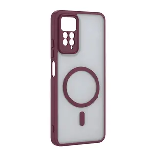 Xiaomi Redmi Note 11 Pro Loji Magsafe Kapak - Bordo