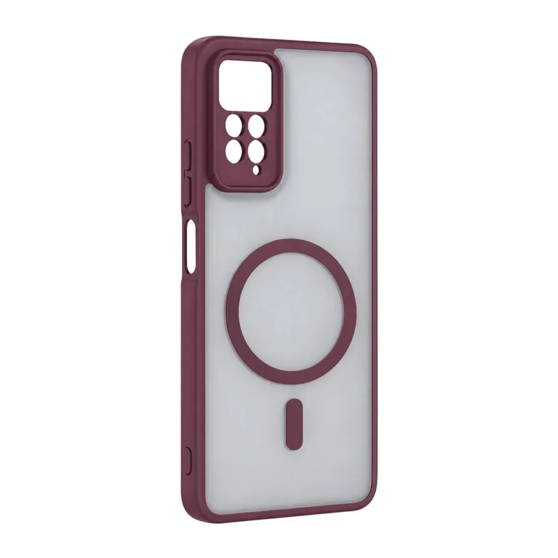 Xiaomi Redmi Note 11 Pro Loji Magsafe Kapak - Bordo