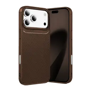 İphone 18 Pro Auto Focus Karbon Kapak - Kahverengi
