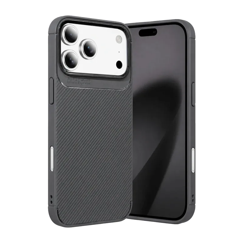 İphone 18 Pro Max Auto Focus Karbon Kapak - Gri