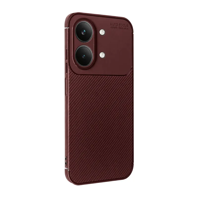Vivo Y05 Auto Focus Karbon Kapak - Bordo