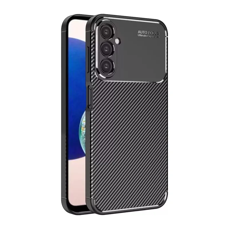 Galaxy A05s Kılıf Auto Focus Karbon Kapak - Siyah