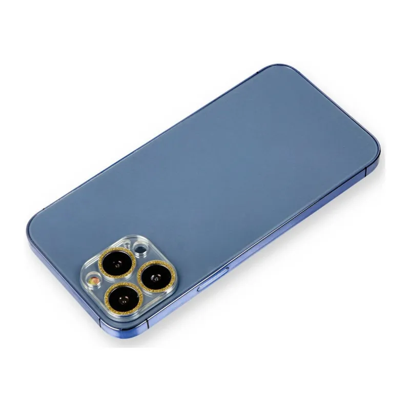 İphone 12 Pro Shine Kamera Lens Koruma Cam - Gold