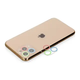 İphone 11 Pro Max Renkli Kamera Lens Koruma Cam - Mavi-yeşil