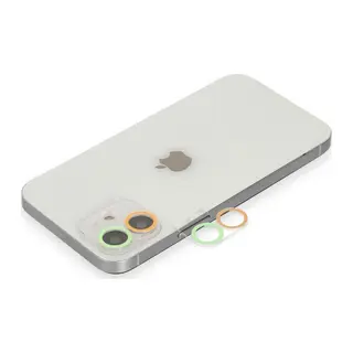 İphone 12 Mini Renkli Kamera Lens Koruma Cam - Turuncu-yeşil