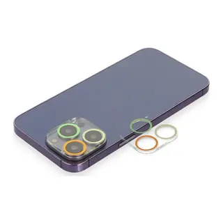 İphone 13 Pro Max Renkli Kamera Lens Koruma Cam - Sarı-turuncu