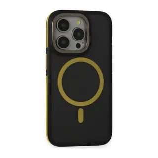 Joko İphone 14 Pro Max Kılıf Rocky Magsafe Kapak - Siyah-sarı