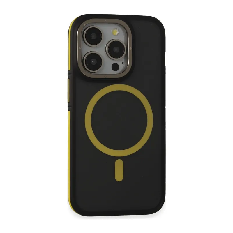 Joko İphone 14 Pro Max Kılıf Rocky Magsafe Kapak - Siyah-sarı