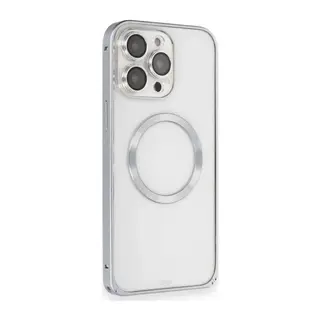 Joko İphone 15 Pro Max Kılıf Metal Bumper Magneticsafe Kapak - Gri
