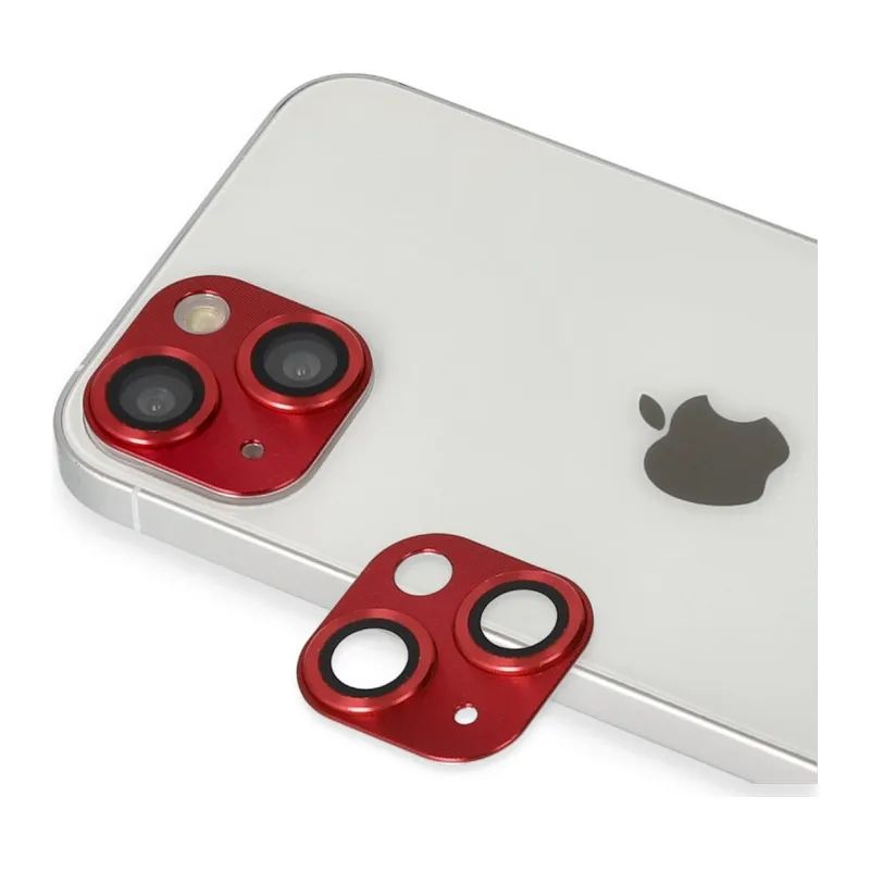 İphone 13 Pers Alüminyum Kamera Lens - Kırmızı