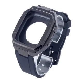 Watch 44mm Kr402 Metal Kasa Silikon Kordon - Siyah