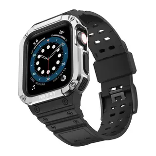 Watch 42mm Kr401 Silikon Kordon - Siyah-gümüş