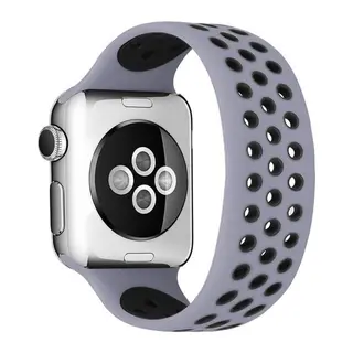 Watch 42mm Ayarlı Delikli Silikon Kordon - Gri-siyah