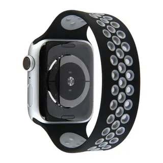 Watch 38mm Ayarlı Delikli Silikon Kordon - Siyah-gri