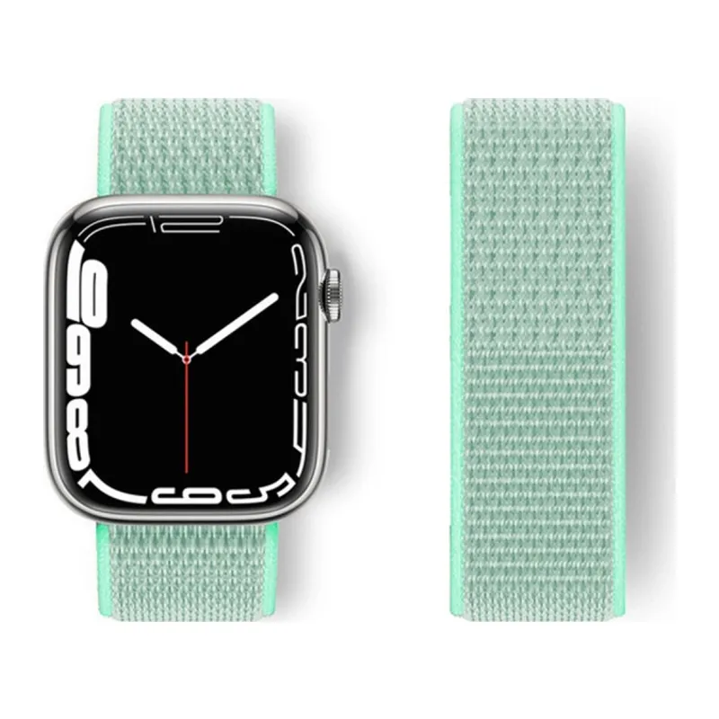 Watch 42mm Hasırlı Cırtcırtlı Kordon - Turkuaz