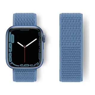 Watch 42mm Hasırlı Cırtcırtlı Kordon - Mavi