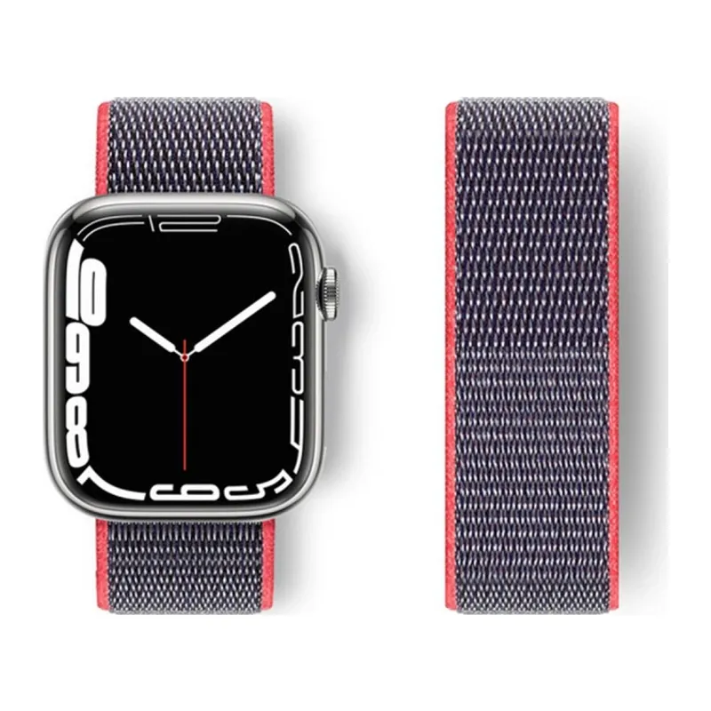 Watch 42mm Hasırlı Cırtcırtlı Kordon - Pembe