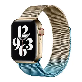 Watch 38mm Metal Mıknatıslı Kordon - Metalik Gold-mavi