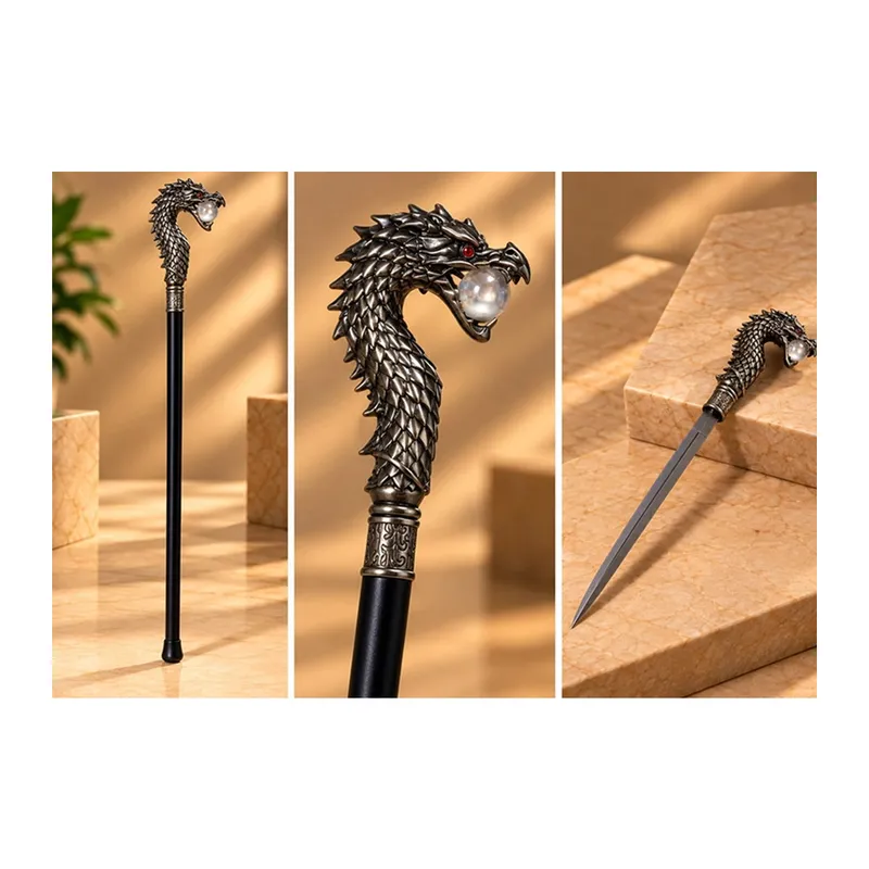 Dragon Büstü Kılıçlı Baston Alk1058
