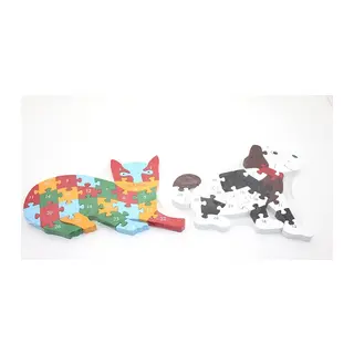 Ahşap Kedi Ve Köpek Yapboz Alk2019