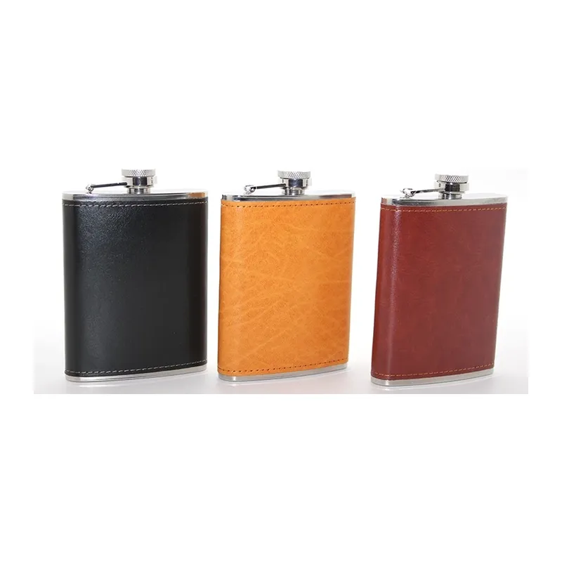 Paslanmaz Çelik Tekli 8 Oz Derili Matara Alk2661