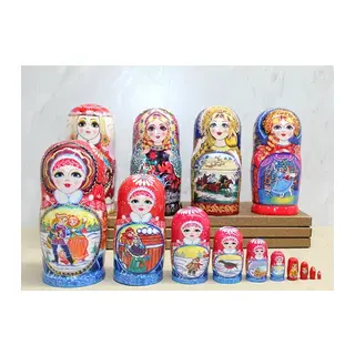 10'lu Ahşap Matruşka Seti Alk4389