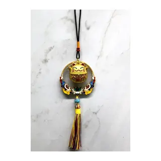 Renkli Püsküllü Şans Kedisi Feng Shui Askılık Alk4452