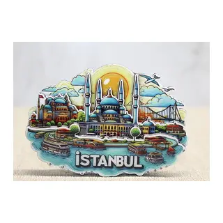 Ahşap İstanbul Temalı Magnet Alk4598