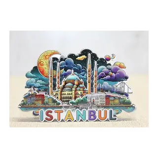 Ahşap İstanbul Temalı Magnet Alk4599