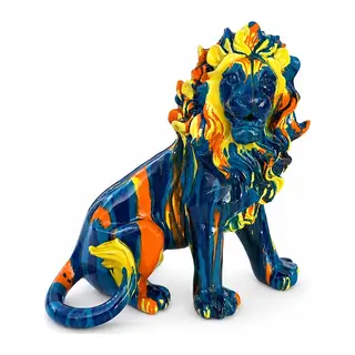Renkli Dekoratif Polyester Aslan Figürü Alk5459