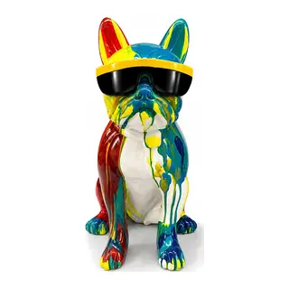 Renkli Dekoratif Polyester Bulldog Köpek Figürü Alk5472