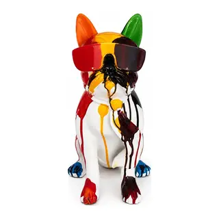 Renkli Dekoratif Polyester Bulldog Köpek Figürü Alk5473