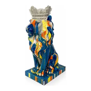 Renkli Dekoratif Polyester Aslan Figürü Alk5474