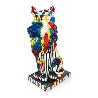 Renkli Dekoratif Polyester Aslan Figürü Alk5475