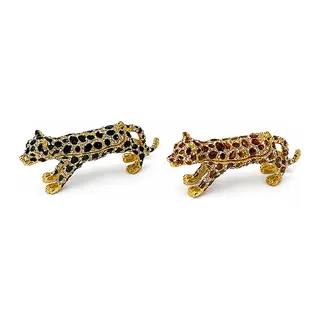 Swaroski Taşlı Leopar Figürü Tekli Alk5760
