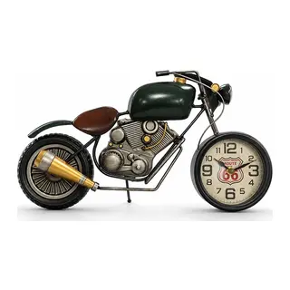 Motosiklet Tasarımlı Metal Duvar Saati Alk5790