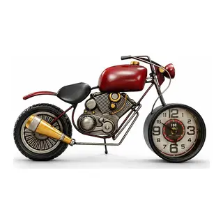Motosiklet Tasarımlı Metal Duvar Saati Alk5791
