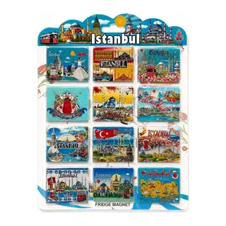 İstanbul Temalı Silikon Buzdolapı Süsü Magnet 12'li Set Alk5806