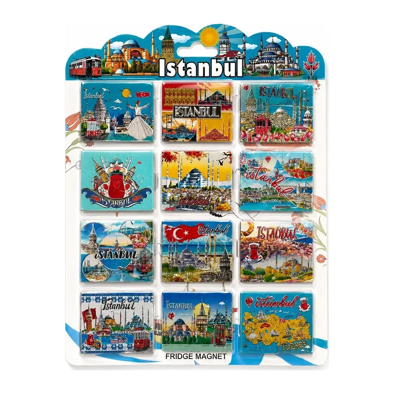 İstanbul Temalı Silikon Buzdolapı Süsü Magnet 12'li Set Alk5806