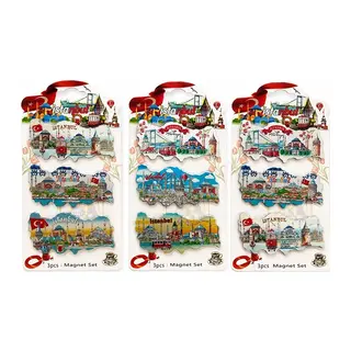 İstanbul Temalı Silikon Buzdolapı Süsü Magnet 3'lü Set Alk5811