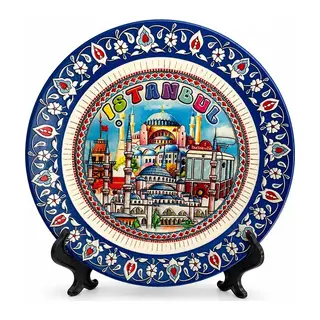 İstanbul Temalı Porselen Dekoratif Tabak 12 Cm Alk5835