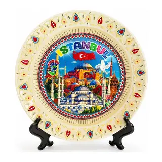 İstanbul Temalı Porselen Dekoratif Tabak 18 Cm Alk5843