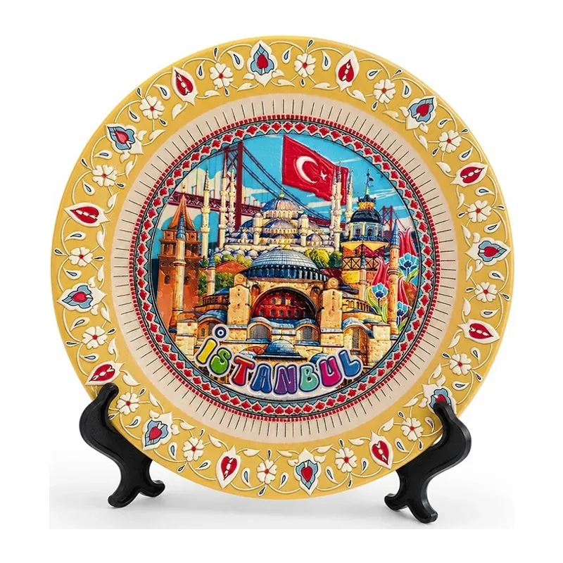 İstanbul Temalı Porselen Dekoratif Tabak 20 Cm Alk5845