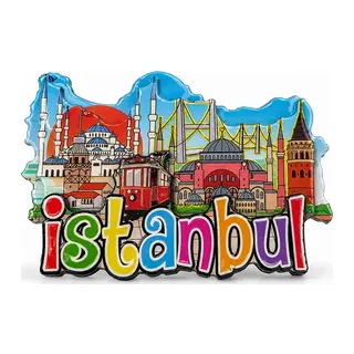 İstanbul Temalı Ahşap Buzdolapı Süsü Magnet Alk5937